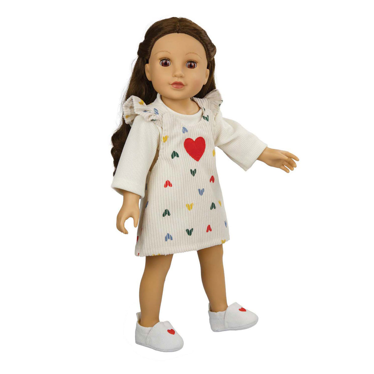 Chausson de poupée Heless avec coeur, 30-34 cm