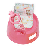 Pot de poupée Heless avec accessoires rose - 15cm