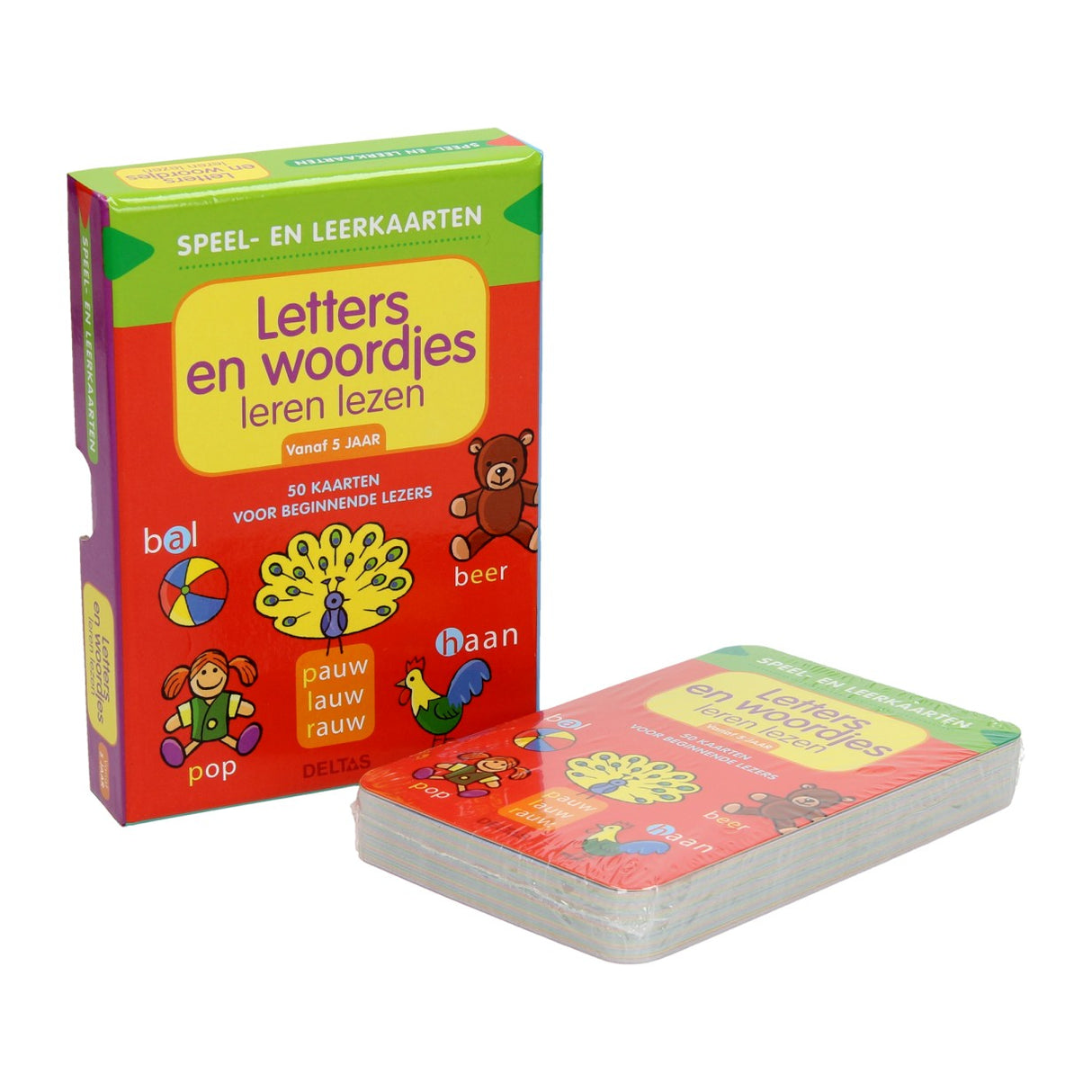 Deltas speelen leerkaarten letters en woordjes leren lezen (5+)