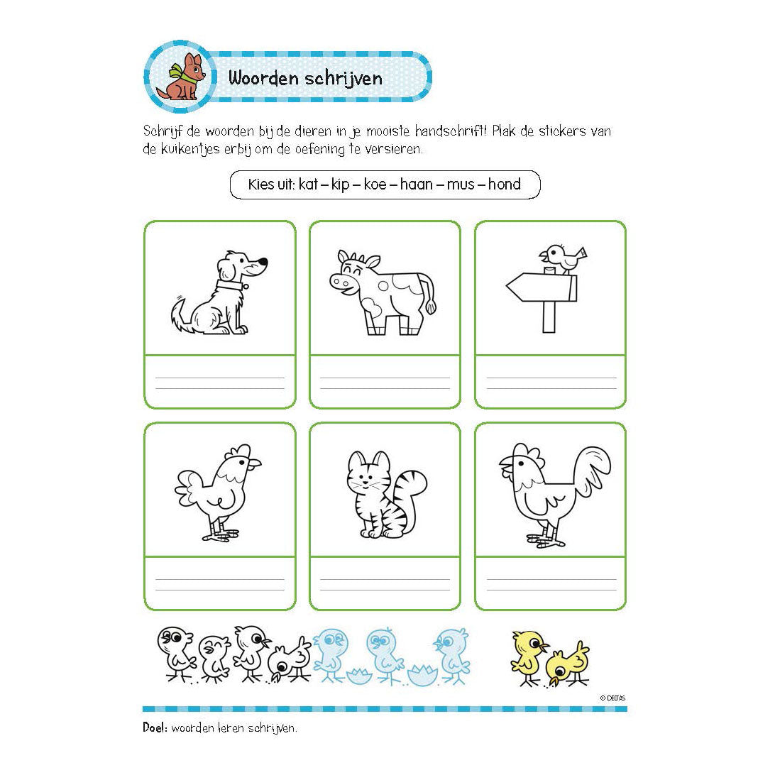 Livre d'exercices deltas avec autocollants - beaux exercices d'écriture (6-7 ans)