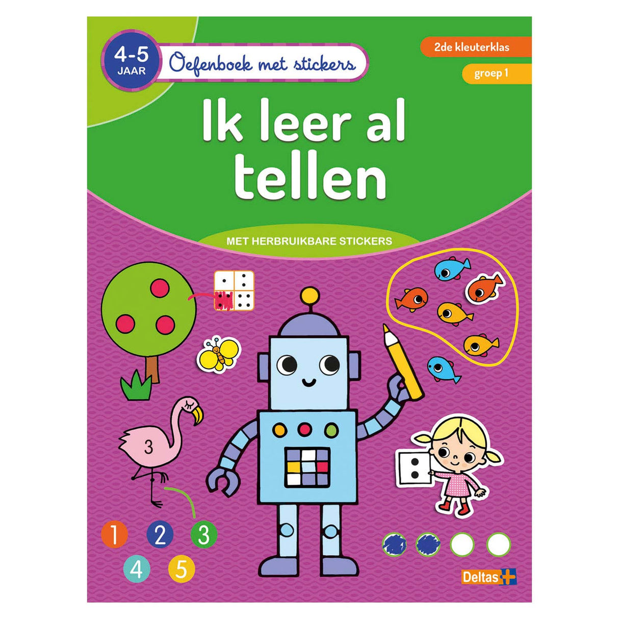 Livre d'exercices deltas avec des autocollants - j'ai appris à compter (4-5 ans)