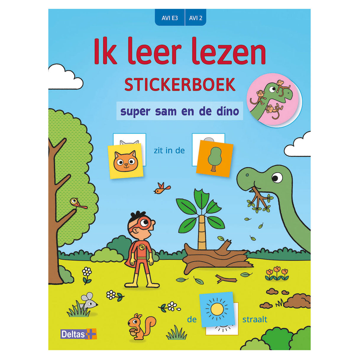 Deltas ech léieren Sticker Buch ze liesen - Super Sam an den Dino (AVI E3)