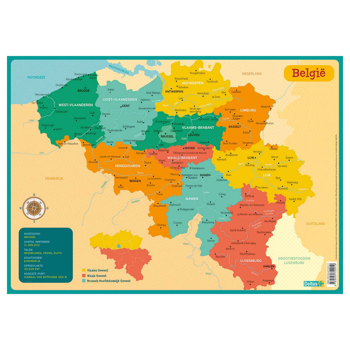 Utbildningsgundare - Map Belgien