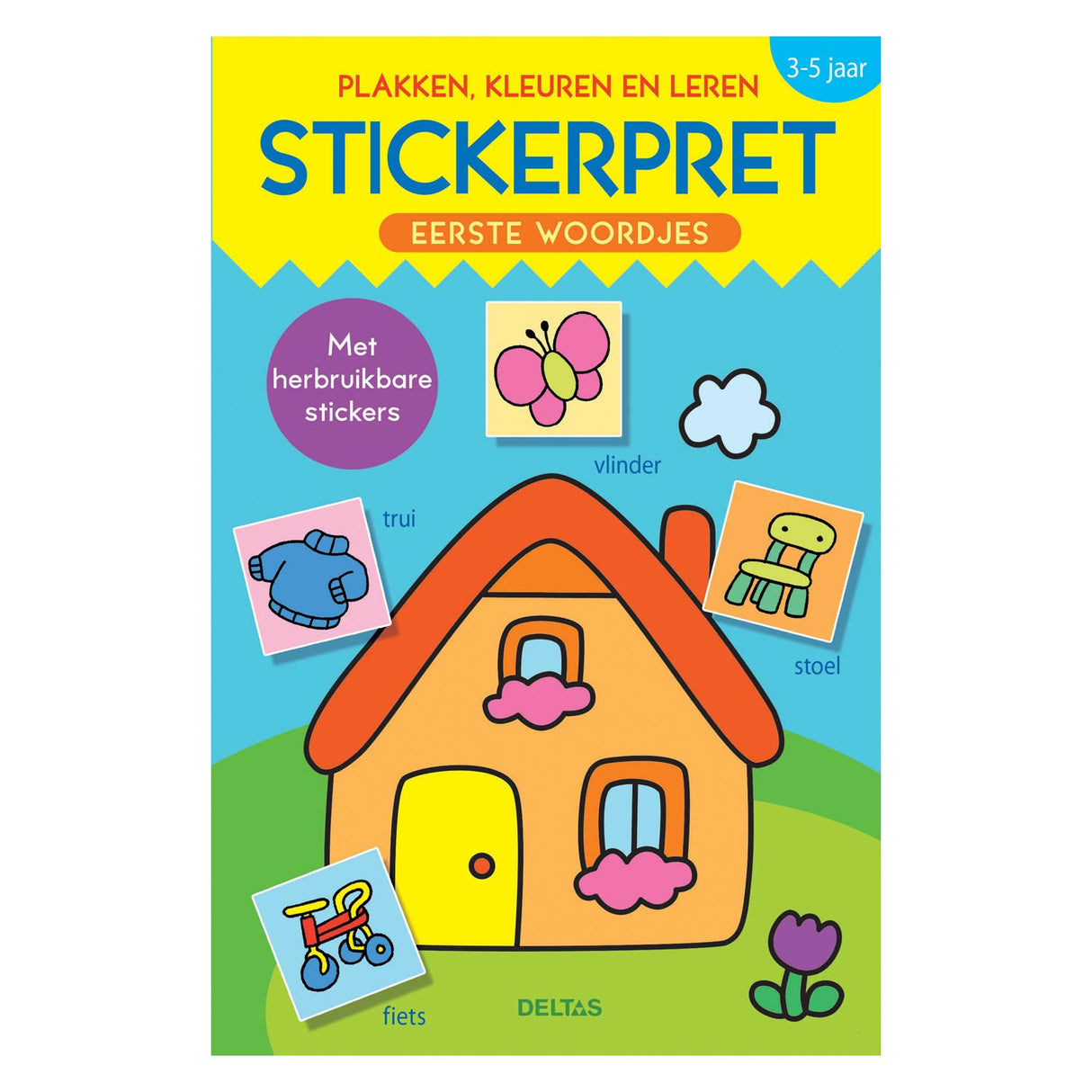 Deltas Sticker Fun First Words Sticking, Colours and Learning (3-5 år)