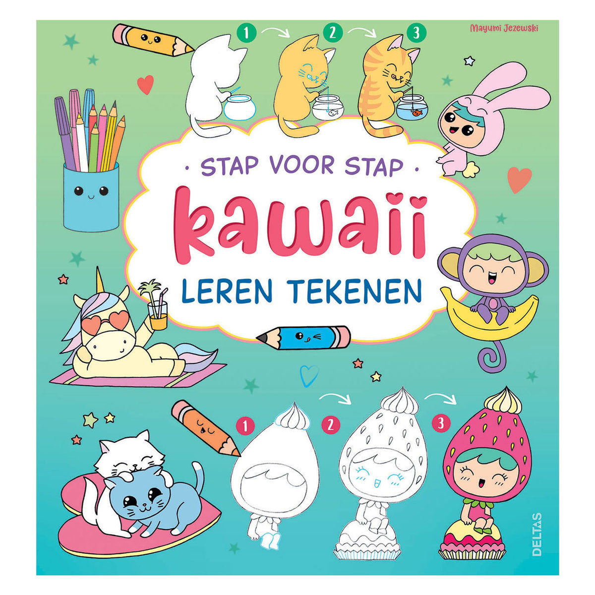 Deltas Trin for trin Kawaii Lær at tegne hobbybog