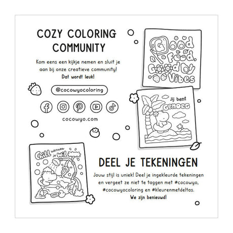 Deltas cozy vibes cute comfy kleurboek coco wyo