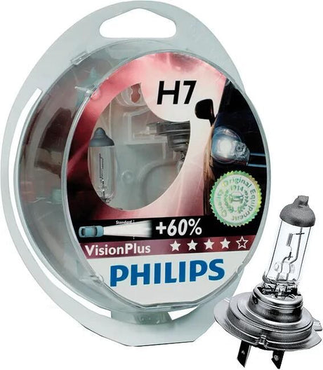Philips lampe frontale visionplus h7 lampe vision plus+60 kit de 2