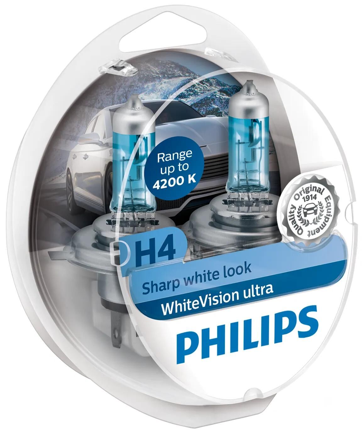 Philips hauptlampe white vision ultra lampe h4 12v kit visières blanches. ultime