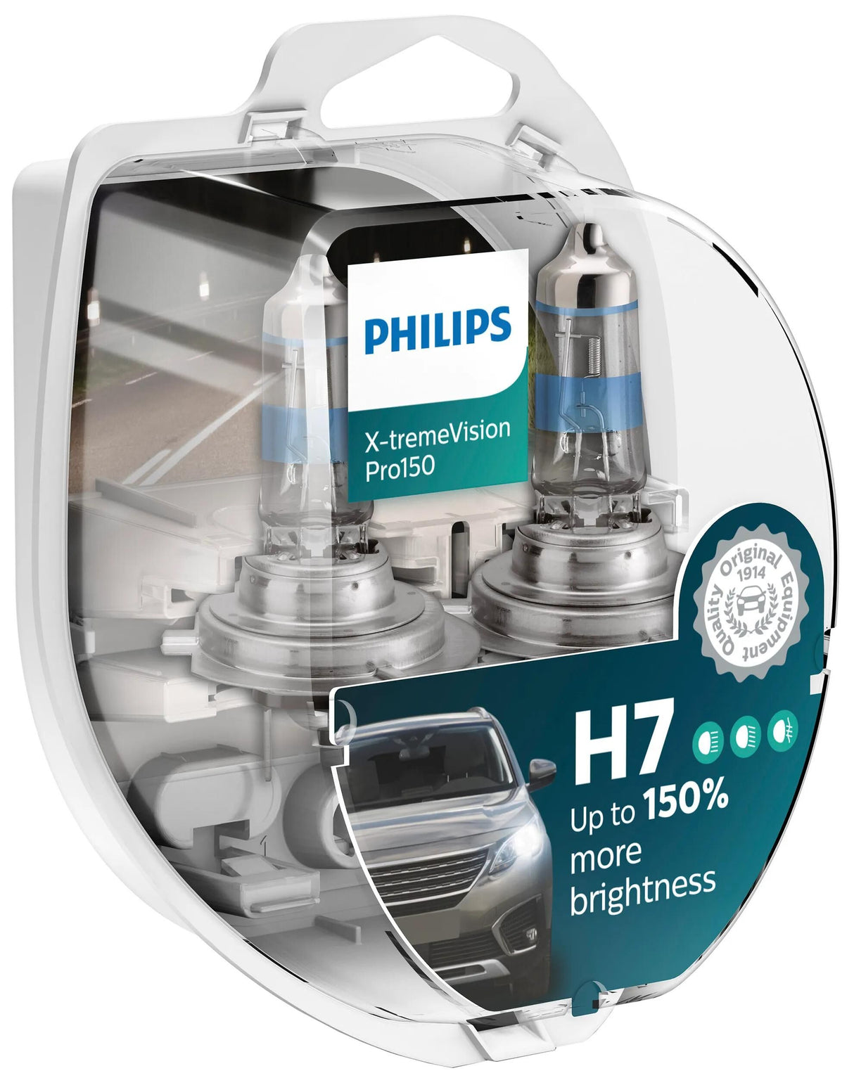Lampe frontale Philips x-tremevision pro 150 . lampe h7 12v kit xtreme vis.pro150