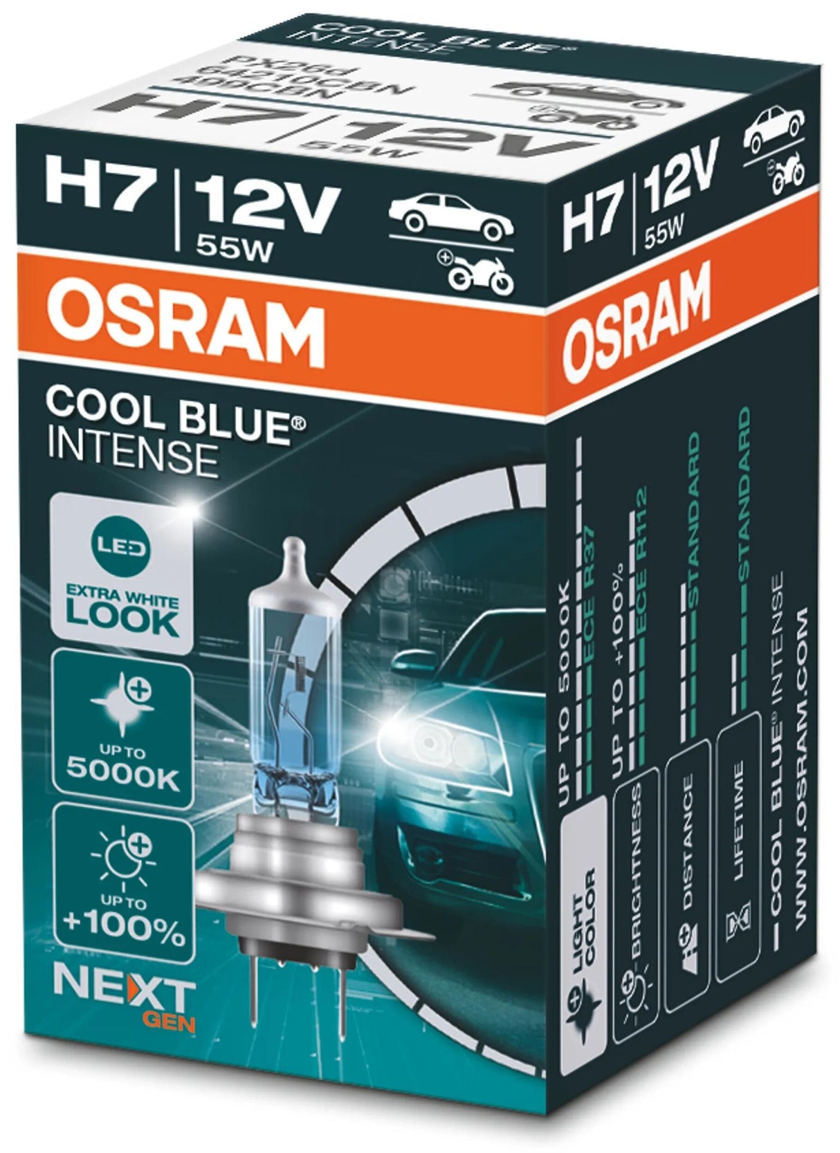 Osram lampe frontale bleu froid intense de lampe h7 55w bleu froid intense