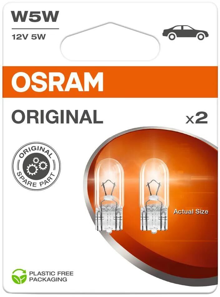 Ampoule à douille en verre Osram 12 V, cellule en verre 5 W. Prise 12v5w 2pcsb w2.1x9.5d