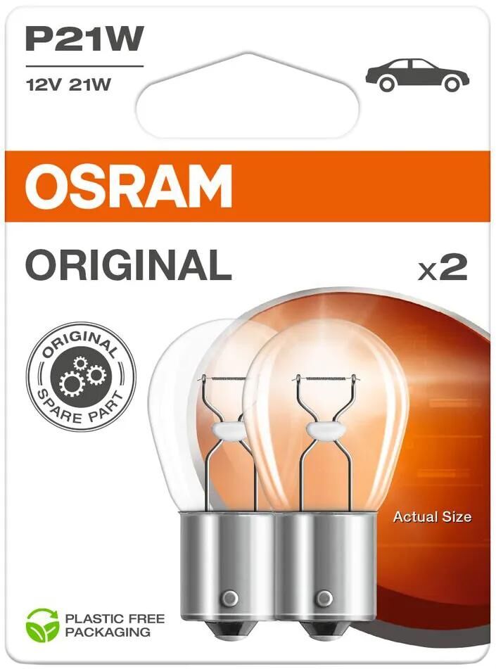 Lampe boule Osram bl.brakel.12v 21w 2pcs.sb base ba 15s