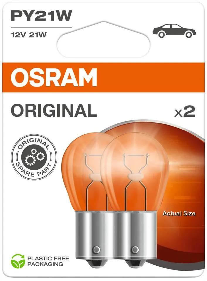 Osram lampe boule ampoule boule 12v 21w 2pcs. ampoule orange