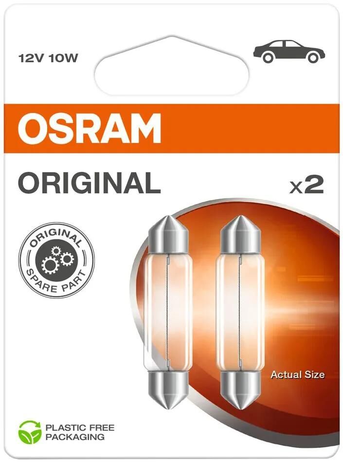 Osram lampe pendule soff.lamp 12v 10w 2pcs.sb base sv 8.5-8
