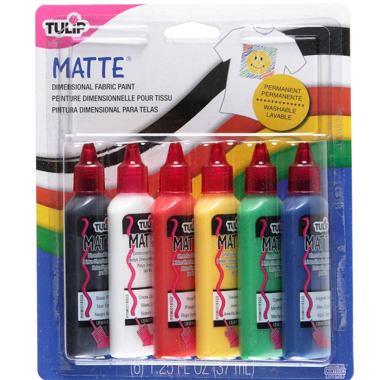 Tulipe • Peinture textile 3D 37ml mate 6 pcs.