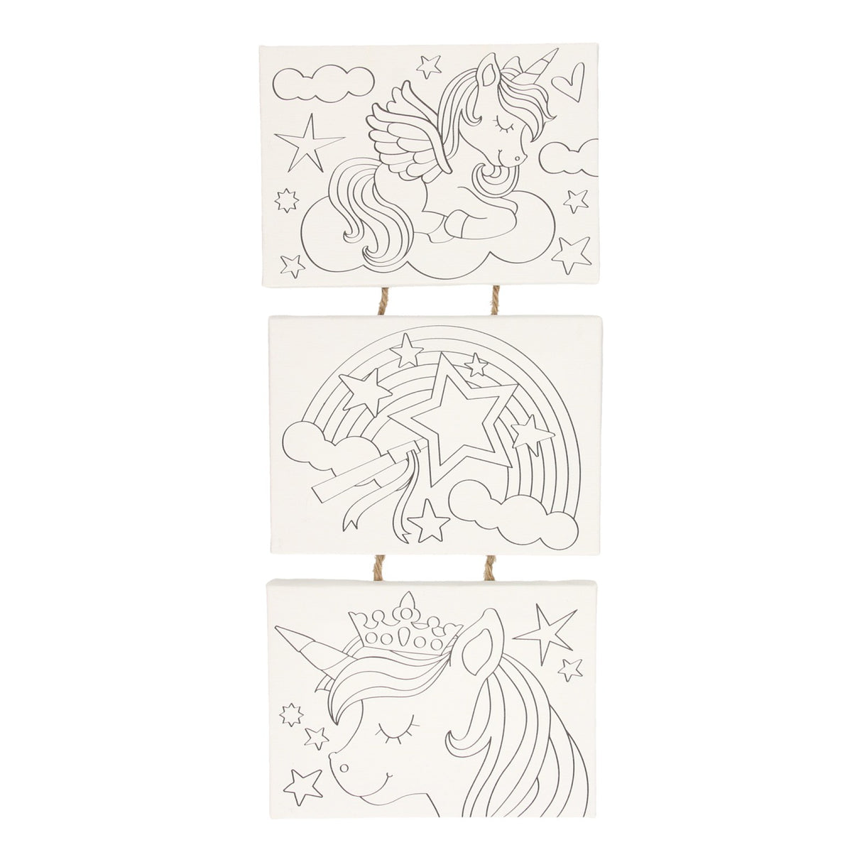 Wins Holland Kit de peinture sur toile Licorne, lot de 3 pièces.