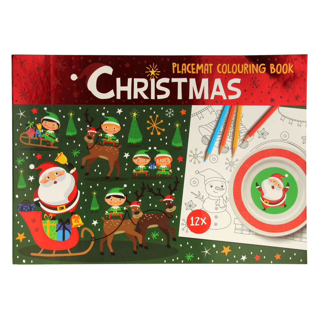 Kleurboek Placemat Kerst, 12st.