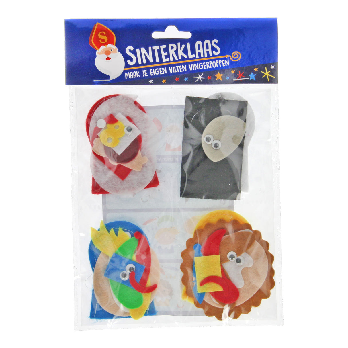 Fabriquez vos propres marionnettes à doigts en feutre Sinterklaas, 4 pcs.