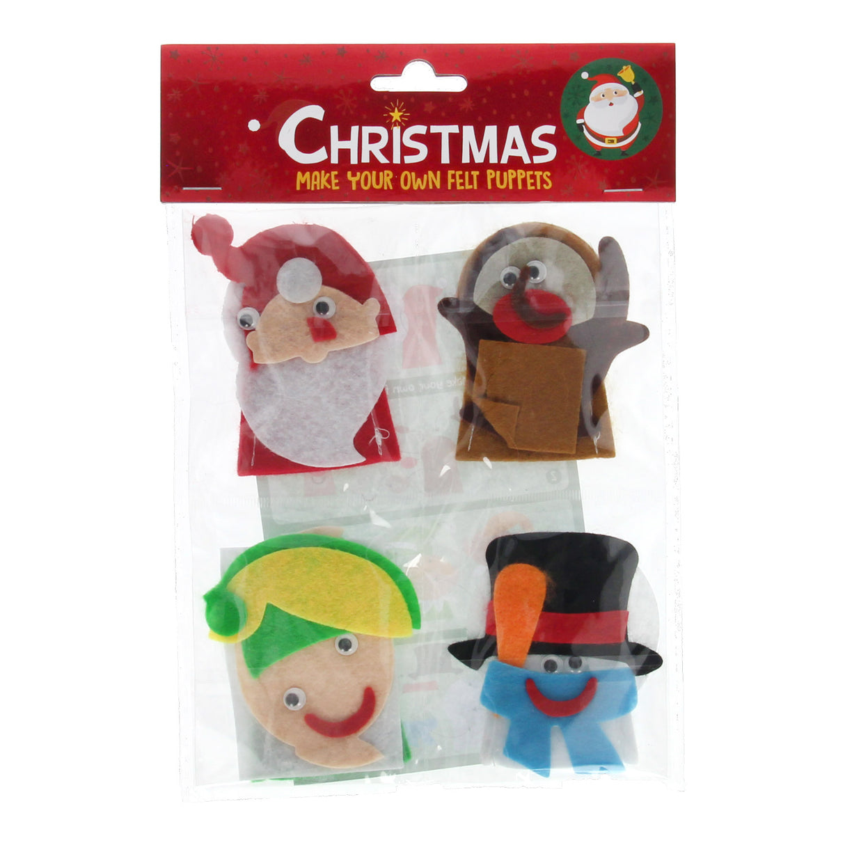 Fabriquez vos propres marionnettes à doigts en feutre de Noël, 4 pcs.