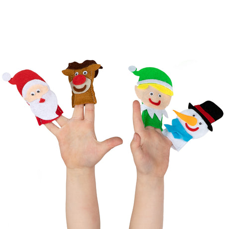 Wins Holland fabrique ses propres marionnettes à doigts en feutre de Noël, 4 pcs.