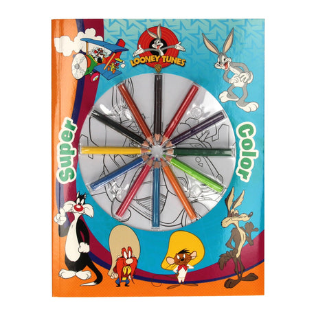 Livre spécial pays-bas BV, livre de coloriage super couleur Looney Tunes avec crayons