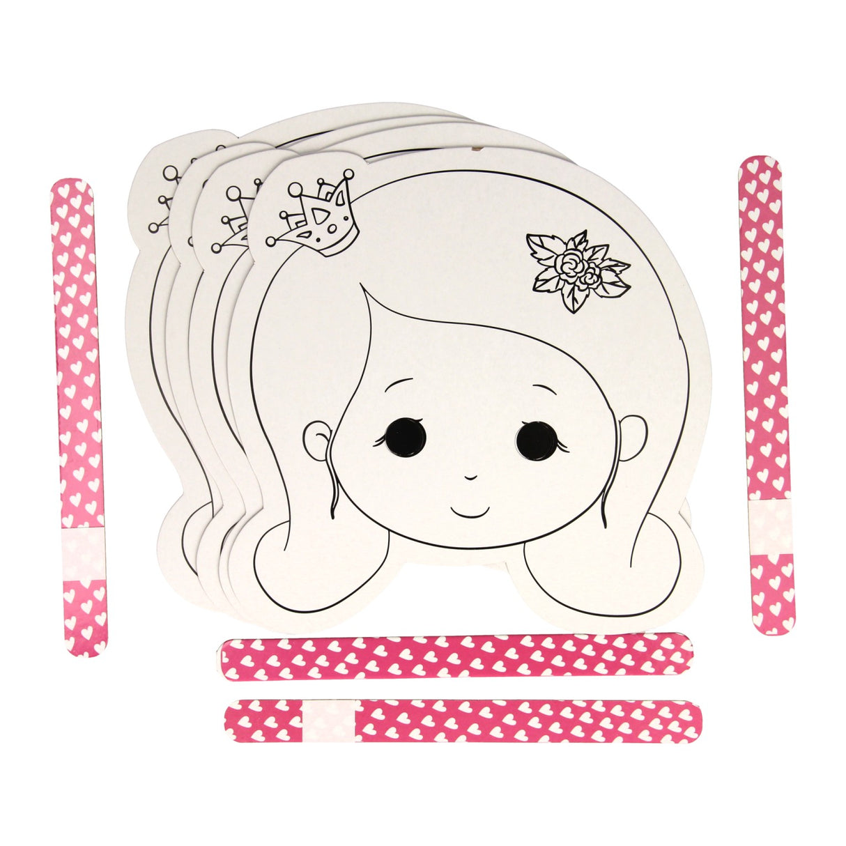 Gagnez la couleur hollandaise et fabriquez vos propres masques - princesse, 4 pcs.