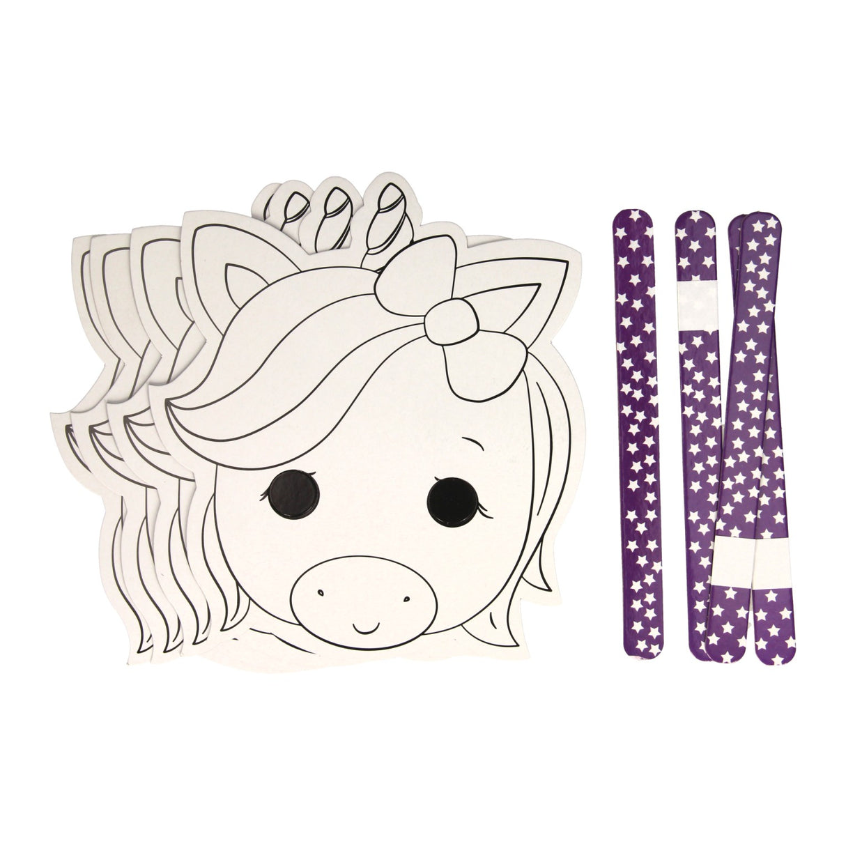 Gagnez la couleur Holland et fabriquez vos propres masques - licorne, 4 pcs.
