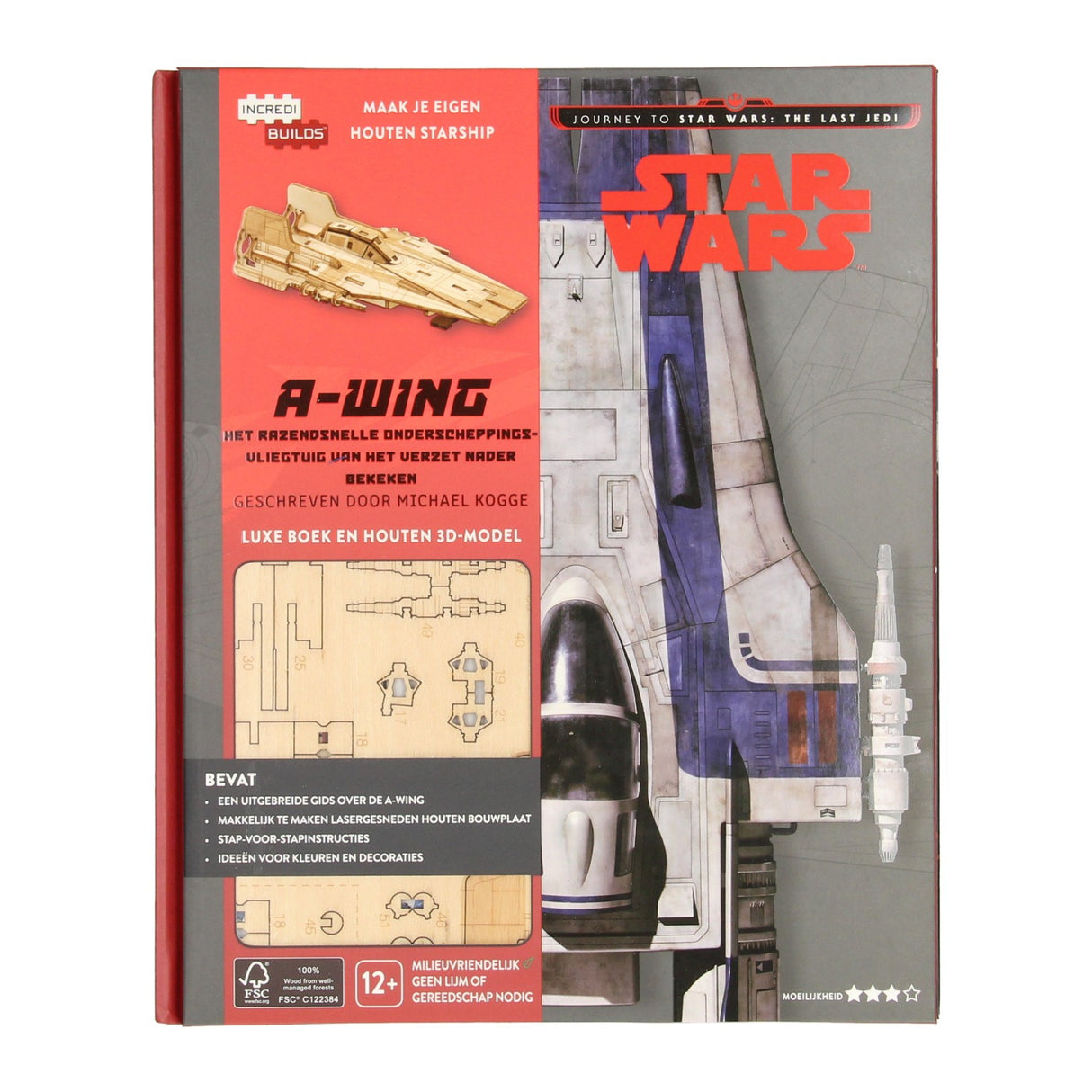 Wins holland star wars a-wing deluxe boek met houten bouwmodel