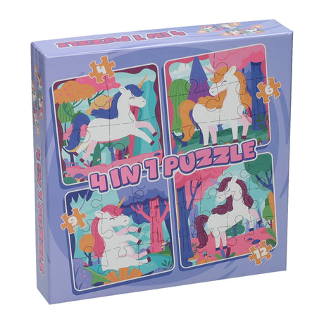 Wins Holland puzzle 4en1 licorne, 12 pcs.