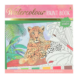 Wins Holland bloc de coloriage aquarelle adultes - animaux sauvages - comprenant un pinceau et 6 couleurs d'aquarelle
