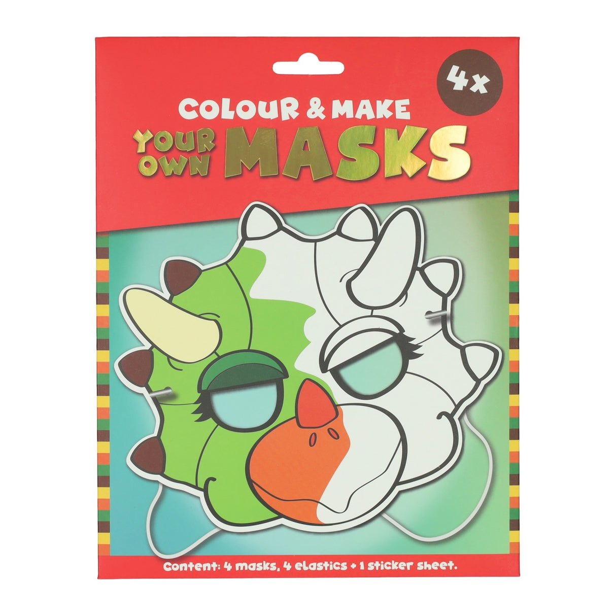 Wins holland kleur je eigen masker dino - 4 maskers