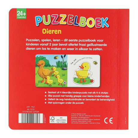 Wins Holland livre de puzzles animaux - 4 puzzles