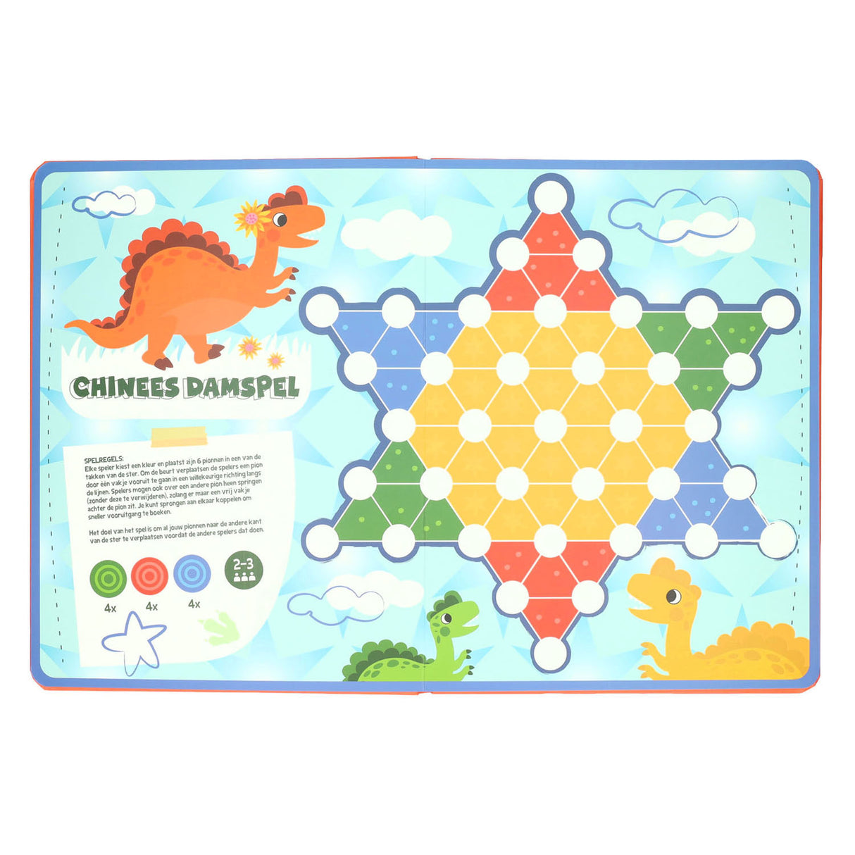 Wins holland bordspellen boek 8 spellen dinosaurus - 3jr.