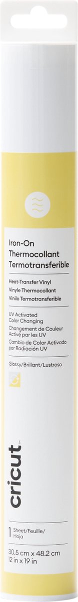 Cricut • thermocollant uv changement de couleur 48x30cm blanc à jaune pastel