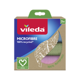 Paquet de 3 chiffons en microfibre Vileda 100 % recyclés | 4 pièces