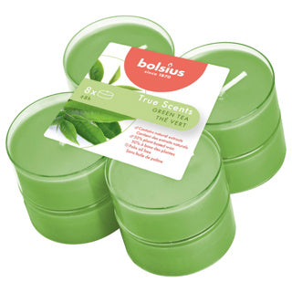 Bolsius maxilicht vrais parfums thé vert 8 pièces 8 heures | 6 pièces