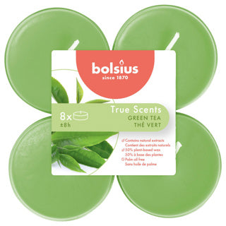 Bolsius maxilicht vrais parfums thé vert 8 pièces 8 heures | 6 pièces