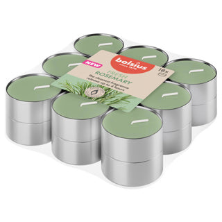 Bougies chauffe-plat parfumées Bolsius 4h vraies senteurs romarin | 8 pièces