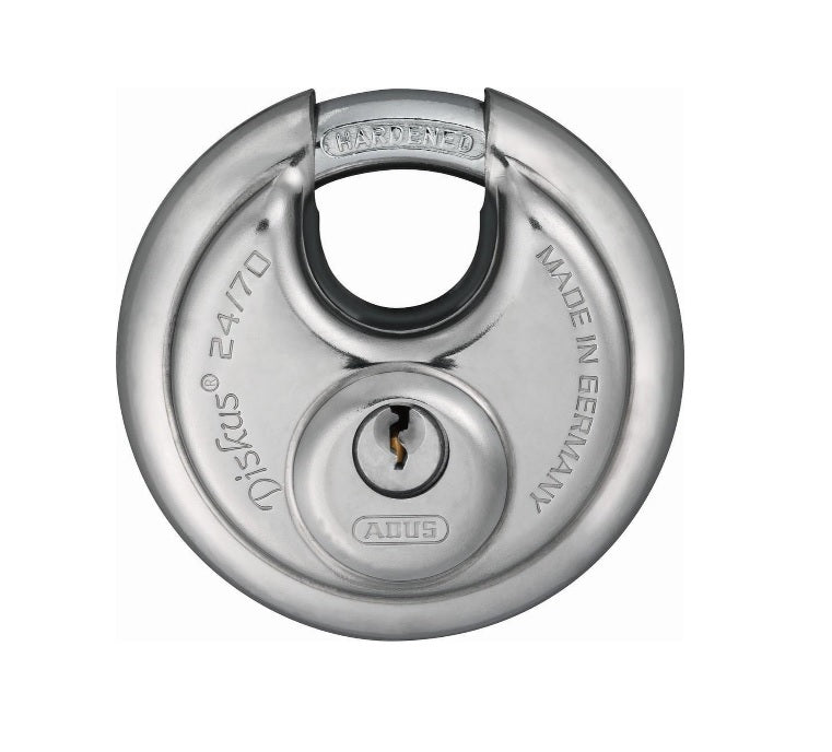 ABUS DISCUS 24 70 Handlot - Silber, Schlüsselschließung, 7 cm