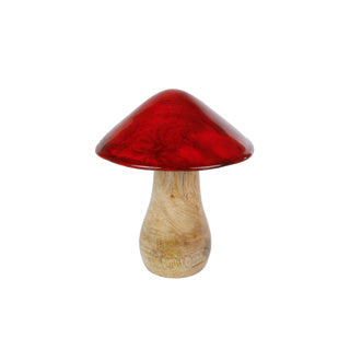 No brand sculpture champignon mangue 10x10x12cm | 3 pièces