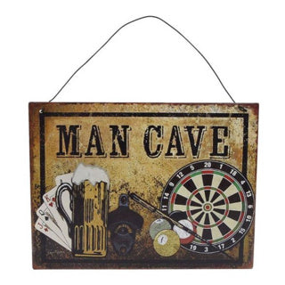 Décoration murale en métal Basic, signe de la grotte de l'homme, 20x15 cm