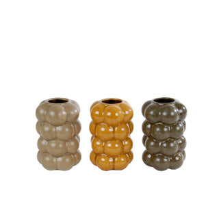 Vase faïence mûre 9x9x13 cm 3 assortis | 4 pièces
