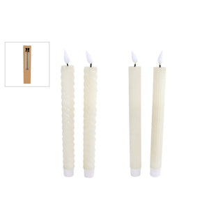 Lampe mobile à LED sans feu avec minuterie ivoire 2 pièces