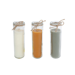 Bougie graine de vie 3 verres assortis 5x5x17 cm | 5 pièces