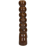 Bougeoir No brand faïence fine marron 10x4.5x21.5cm | 2 pièces