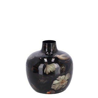 Vase pigeon m boule noire métal 18x18x18 cm