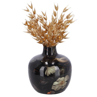 Vase pigeon m boule noire métal 18x18x18 cm