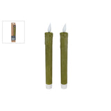 Bougie sans feu avec télécommande LED vert set2 | 2 pièces