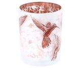 No brand photophore colibri l verre marron blanc 10x10x12.5cm | 2 pièces
