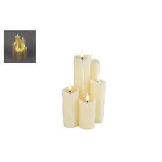Set de bougies LED 5 pièces s crème 12,5x12,5x19,5cm